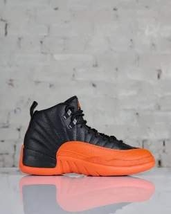 Nike Women's Air Jordan 12 Retro Black/Brilliant Orange-White