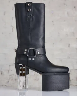 Rick Owens Runway LP Platform Boot Black Clear
