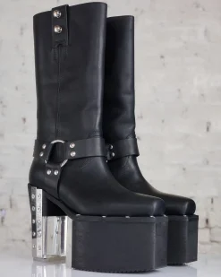 Rick Owens Runway LP Platform Boot Black Clear
